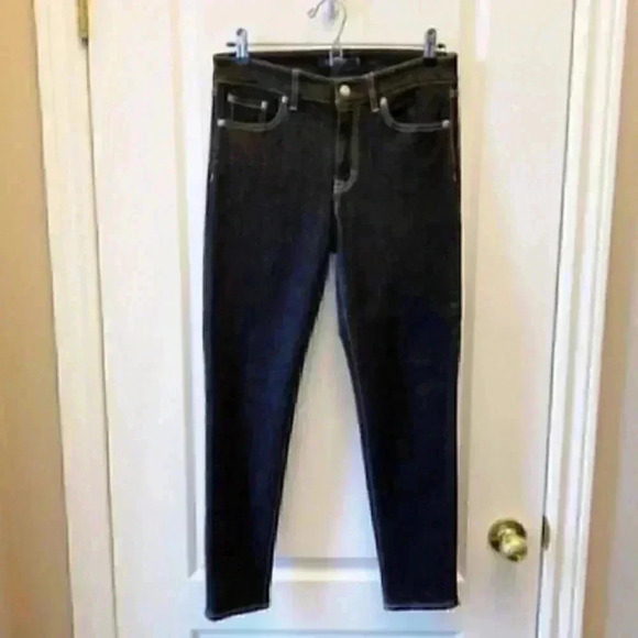 Ralph Lauren Premier Skinny Jeans Ankle Cropped Black Contrast Stitch Size  2 - Picture 4 of 15